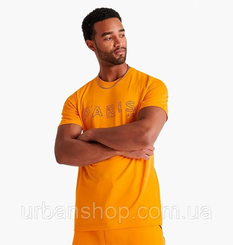 Urbanshop com ua Футболка чоловіча Air Jordan Paris Saint-Germain Alternate T-Shirt Orange Dv0634-705 РОЗМІРИ