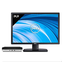 Комплект Комп'ютер HP ProDesk 600 G3 MFF (i5-6500T/8/256SSD) + Монітор 24" Dell P2412H "Б/У"