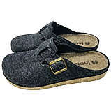 Чоловічі домашні капці Inblu повстяні фетрові, кімнатні шльопанці на поліуретановій підошві, фото 4