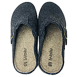 Чоловічі домашні капці Inblu повстяні фетрові, кімнатні шльопанці на поліуретановій підошві, фото 5