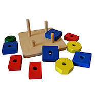 Дитяча розвивальна Піраміда-фігури ПД-001 дерев'яна, фото 2