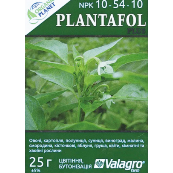 Мінеральне добриво Plantafol (Плантафол), NPK 10-54-10,  25 г, Valagro