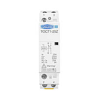 Контактор модульный 2P 25А 1NO+1NC 24V DC [TOCT1-25Z-DC-24V-1NO-1NC] TOCT1-25Z TOMZN