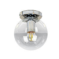 Потолочная люстра хром с прозрачным плафоном шар из стекла под лампу Е27 Levistella 756XPR150F-1 CR+CL