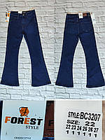 Джинси дитячі для дівчинки Клеш під ремінь розмір 8-13 років, синього кольору