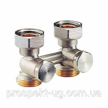 Вузол нижнього підключення радіатора (прямий) 1/2"-3/4" Е (з перехідниками) R387X012 GIACOMINI