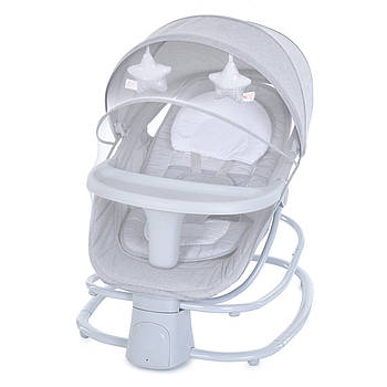 Заколисуючий центр шезлонг Mastela 8113 Bluetooth USB пульт 5 швидкостей 15 мелодій світло-сірий