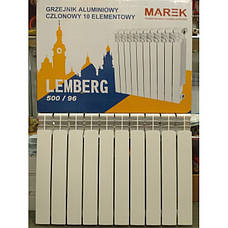 Алюмінієвий радіатор опалення MAREK LEMBERG 500/96(8 секцій), фото 2