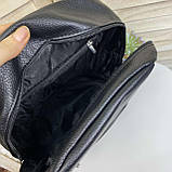 Чорний жіночий міський міні рюкзак еко шкіра, прогулянковий маленький рюкзачок для дівчат, фото 6