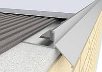 Алюминиевый карниз капельник отлив для открытого балкона террасы лоджии под плитку длина 2,7 метра цвет серебристый, светло серый, анодированный
