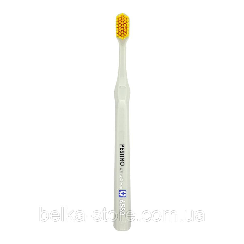 Зубна щітка Pesitro UltraClean Ultra soft 6580 (сіра+жовта), фото 1