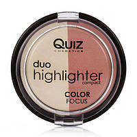 Подвійний хайлайтер для обличчя Quiz Cosmetics Color Focus Duo Highlighter №40