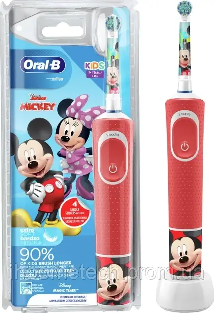 Електрична зубна щітка акумуляторна Braun Oral-B D100.413.2K (Дитяча електро зубна щітка)