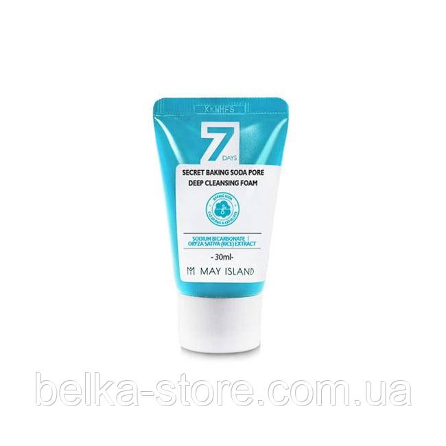 Пінка з содою May Island 7 Days Secret Baking Soda Deep Pore Cleansing Foam - 30 мл, фото 1