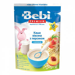 Дитяча каша Bebi Premium молочна вівсяна з персиком +6 міс. 200 г (1105056)