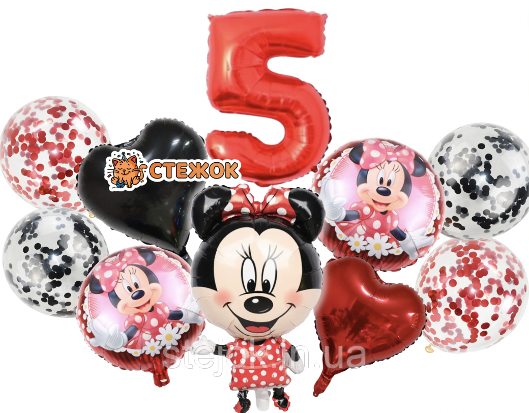 Фотозона з куль Мінні Маус, червона, фото 1