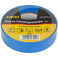 Изолента ПВХ (синяя) 0.13мм×19мм×20м SIGMA (8413411) melmil