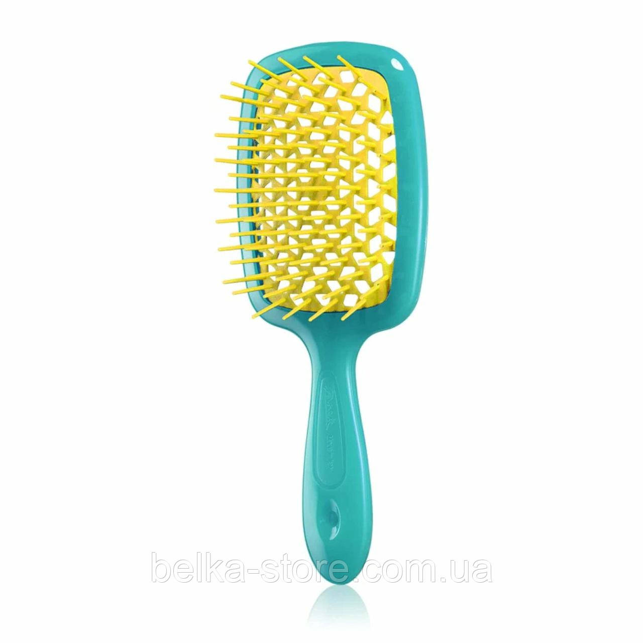 Щітка для волосся Janeke Superbrush (бірюза з жовтим), фото 1