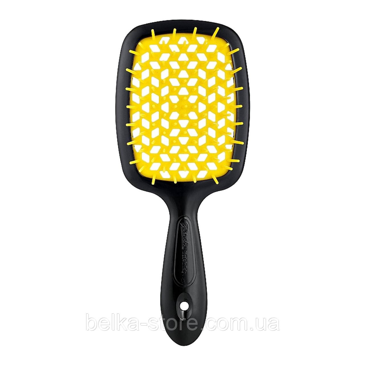 Щітка для волосся Janeke Superbrush (чорна з жовтим), фото 1
