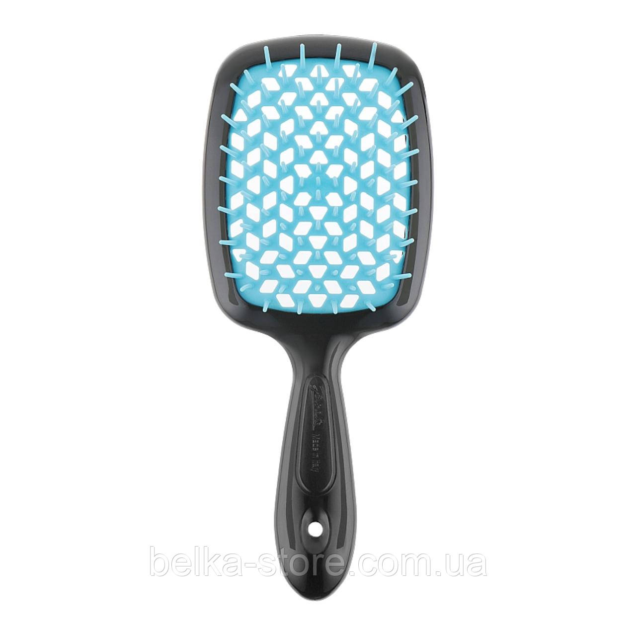Щітка для волосся Janeke Superbrush (чорна з синім), фото 1