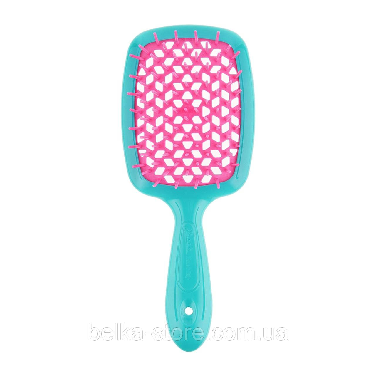 Щітка для волосся Janeke Superbrush (зелена з рожевим), фото 1
