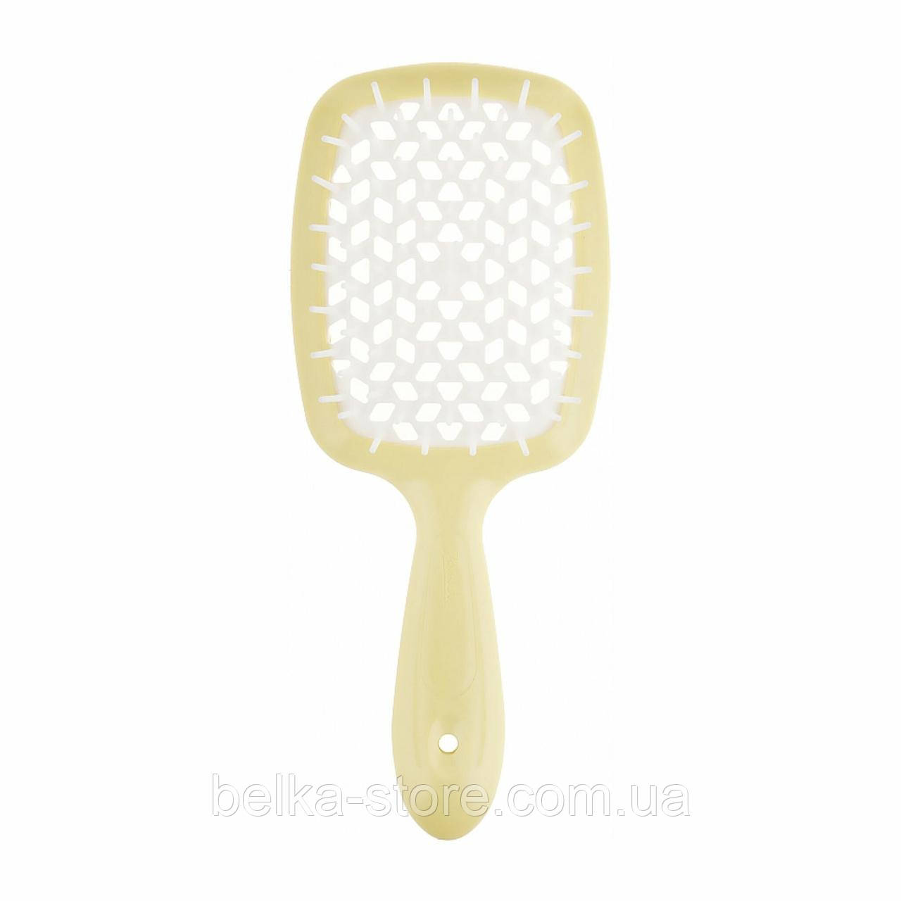 Щітка для волосся Janeke Superbrush (світло-жовта з білим), фото 1