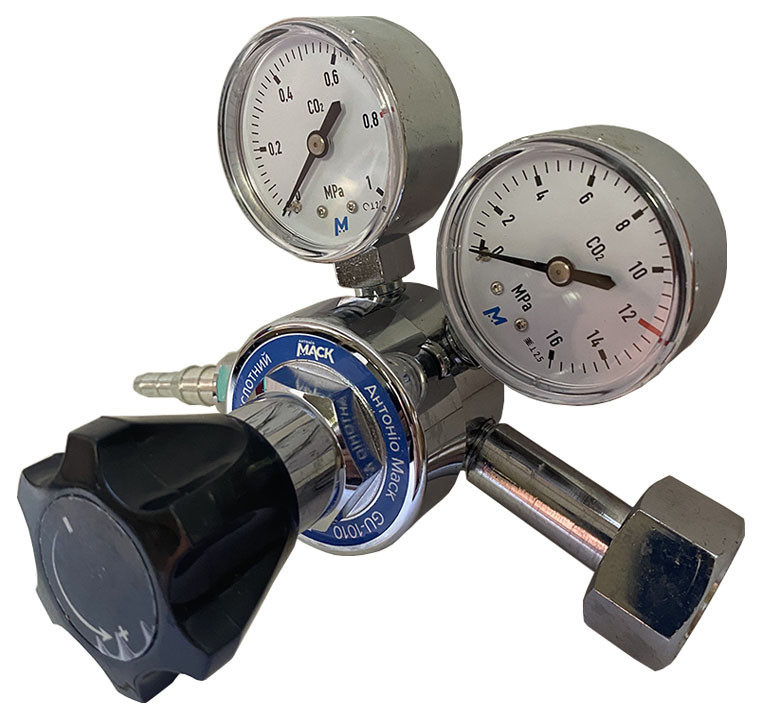 Редуктор вуглекислотний УР-6-6 (хромований) | Регулятор подачі газу для зварювання та харчової промисловості |, фото 1