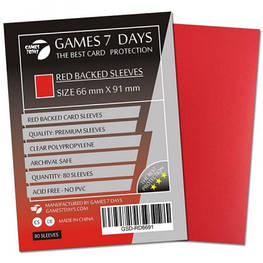 Протектор для карт Games7Days 66 х 91 мм, MTG, 80 шт Red (PREMIUM) (GSD-RD6691)