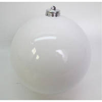 Елочная игрушка Novogod`ko шар пластик, 15cм, белый, глянец (974065)