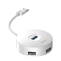 Baseus Round Box HUB адаптер USB 2.0, USB 3.0 C30A-03 White