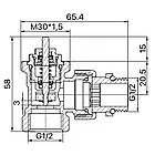 Термостатичний радіаторний клапан EUROPRODUCT EP.0302 кутовий 1/2"x1/2" з американкою EP6012, фото 2