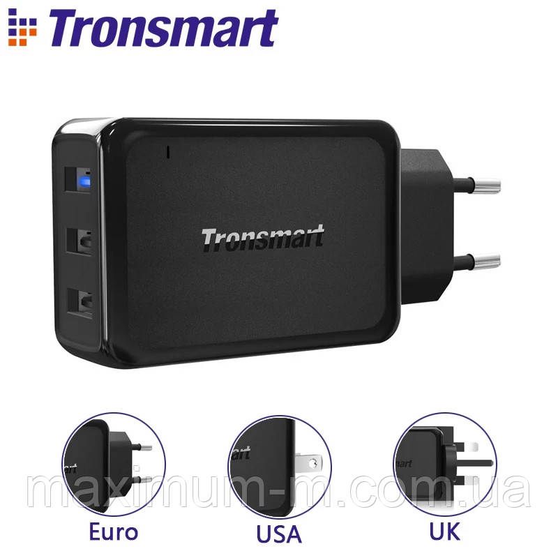 Зарядний пристрій Tronsmart W3PTA 42W Quick Charge 3.0 USB Wall Charger 3-Port