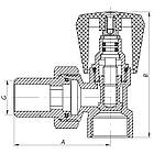 Вентиль радіаторний KOER KR.901 кутовий 1/2"x1/2" з американкою KR0002, фото 2