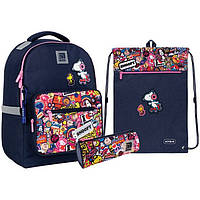 Рюкзак шкільний для дівчинки KITE + пенал + сумка для взуття Peanuts Snoopy