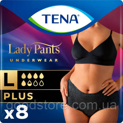 Підгузки для дорослих Tena Lady Pants Plus для жінок Large 8 шт Black (7322541130750)