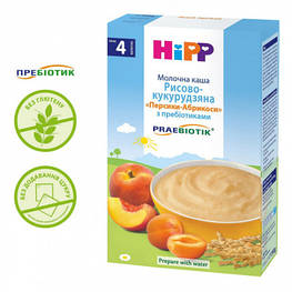 Дитяча каша HiPP молочна Рисово-кукурудзяна Персики-Абрикоси з пребіотиками 2 (1123254)