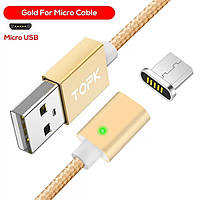 Оригинальный магнитный кабель TOPK C0121 F-Line Micro-USB 2.4A Gold (CS0121110910)