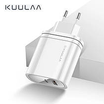 Зарядний пристрій KUULAA KL-CD12 36 вт USB/PD Швидке заряджання Quick Charge QC3.0 White