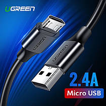 Оригінальний кабель UGREEN US289 MicroUSB Fast Charge 2.4A швидке заряджання 2.4A 60136 Black