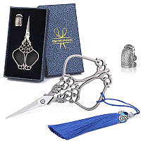 Подарунковий набір Ножиці для шиття + Наперсток Premium 0003N-S. Ножиці для вишивання, рукоділля, дому, кройки