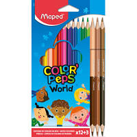 Олівці кольорові Maped Color Peps Classic 12 шт + 3 шт. двосторонні Duo (MP.832071)