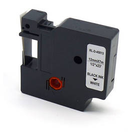 Стрічка для принтера етикеток UKRMARK RL-D-45013P-BK/WT, аналог DYMO S0720530, 12 мм х 7 м. (CD45013P)