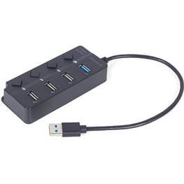 Концентратор Gembird 4 ports (1xUSB3.1+3xUSB2.0) switch black (UHB-U3P1U2P3P-01) - оригінал