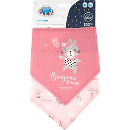 Слинявчик Canpol babies Bonjour Paris 2 шт Рожевий (26/900_pin)