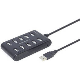 Концентратор Gembird USB 2.0 10 ports black (UHB-U2P10P-01)