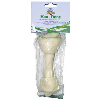 Кістка для собак пресована жилована вузлова ласощі KingBone Croci біла 20см 110гр 1шт