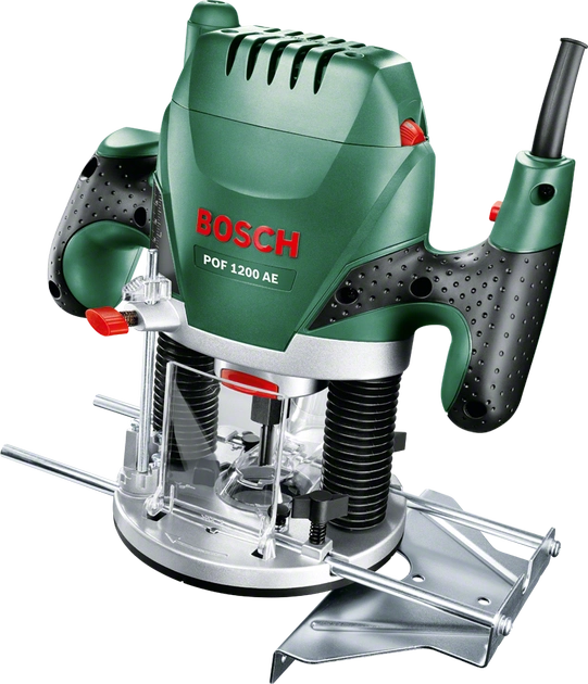 Професійний ручний столярний фрезер по дереву Bosch POF 1200 AE : 1200 Вт, 6-8 цанга, 28000 об/хв,електрофрезер (060326A100)