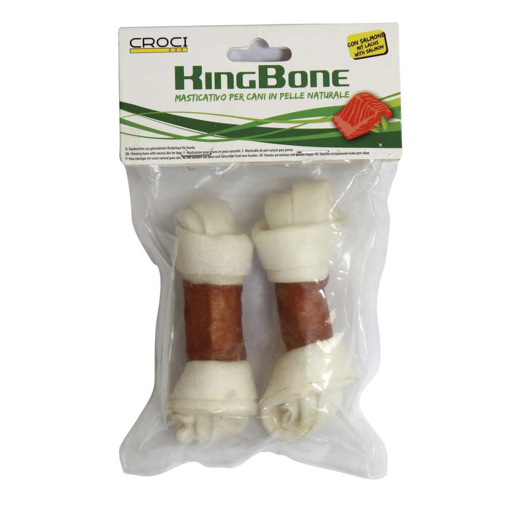 Ласощі для собак кістка жилована вузлова KingBone Salmon Croci з лососем 11см 10гр 2шт/уп