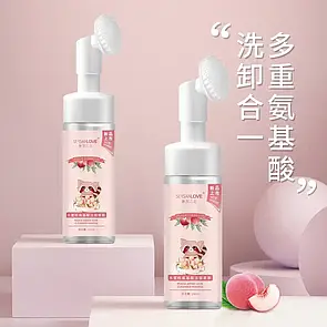 Уценка! Пінка мус для вмивання Sersanlove Paech зі щіточкою 150 g (екстракт персика) м'ята коробка