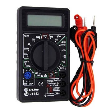Мультиметр Digital DT-832 цифровий тестер напруги з звуковою прозвонкою для електромонтажних робіт